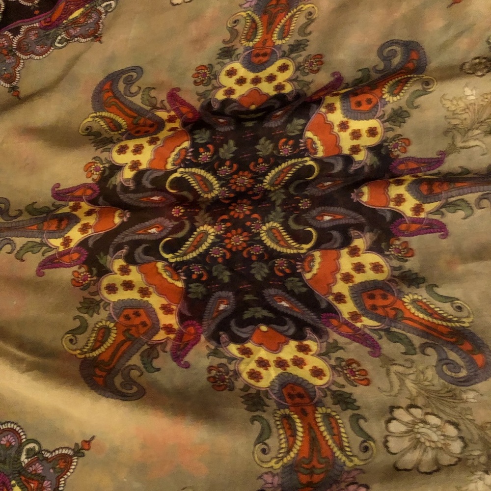 Johnny Was silk scarf.  42x42”. Square.